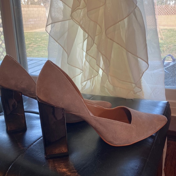 Halston mirror square heel pumps sz 8 - Picture 3 of 8